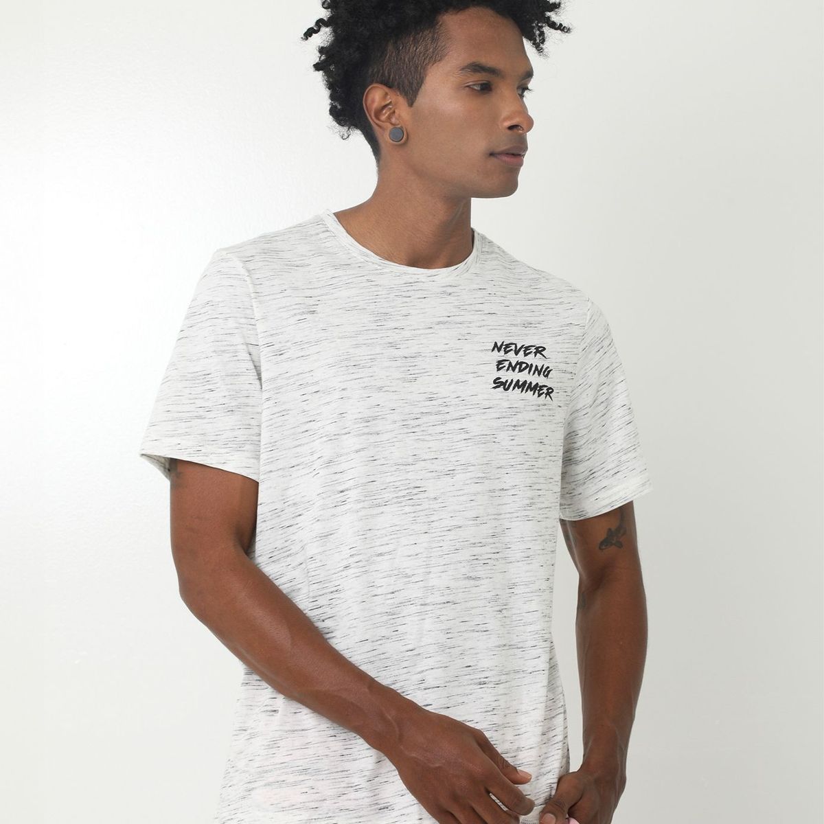 BELIFE - Camiseta De Playa Blanca Con Estampado Frontal Para Hombre Belife