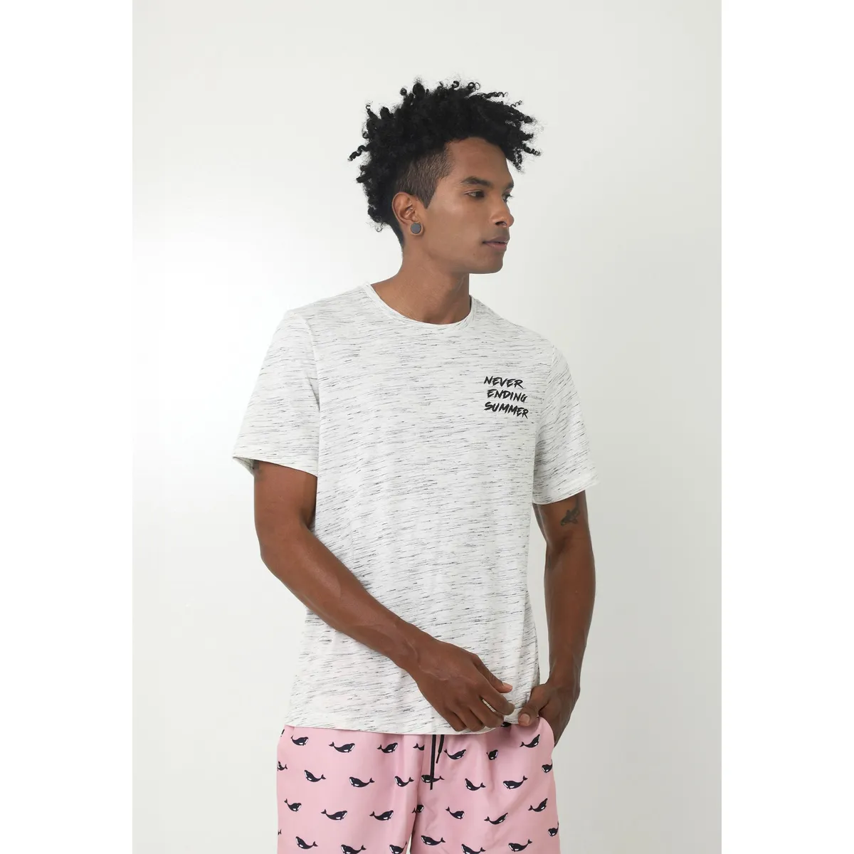 BELIFE - Camiseta De Playa Blanca Con Estampado Frontal Para Hombre Belife