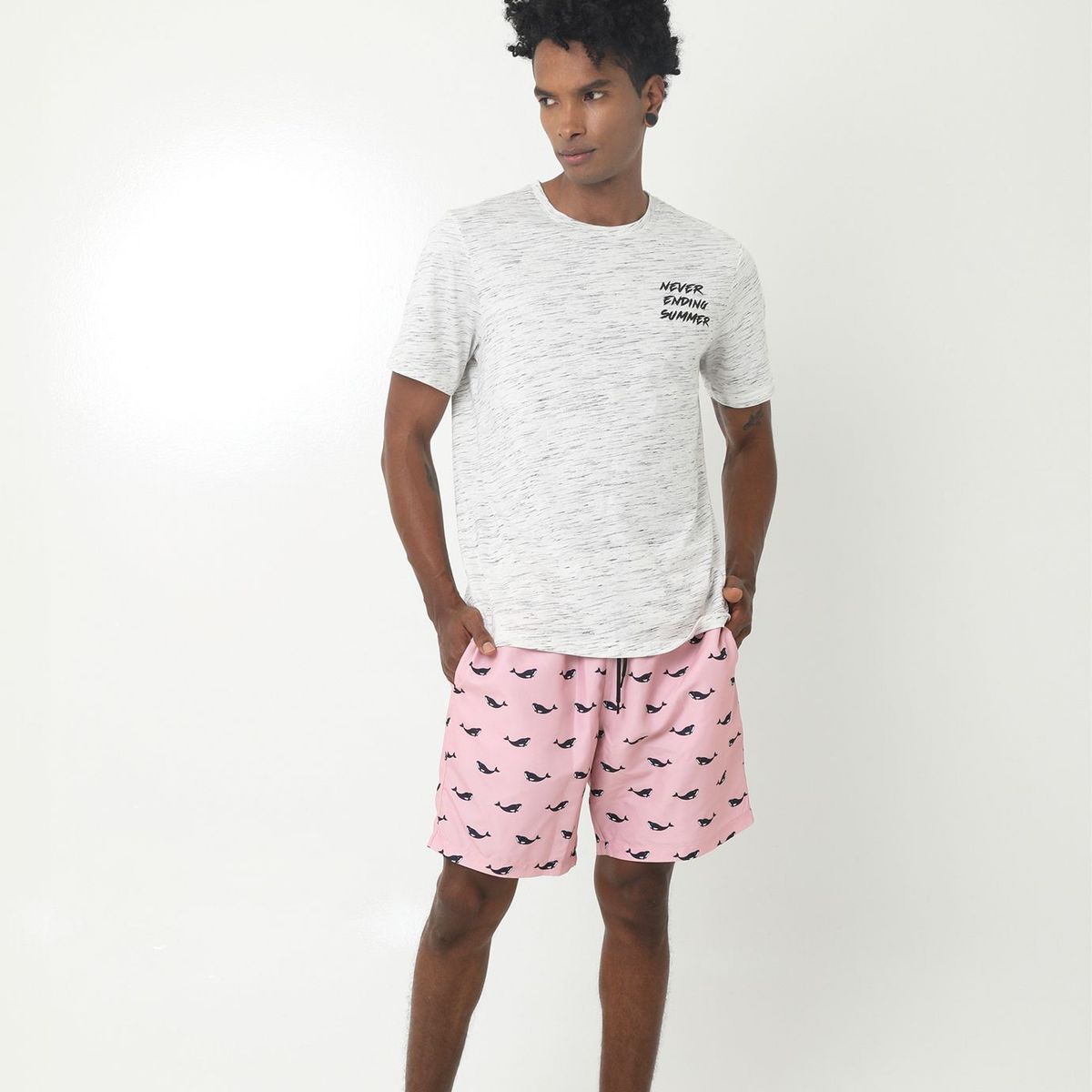 BELIFE - Camiseta De Playa Blanca Con Estampado Frontal Para Hombre Belife