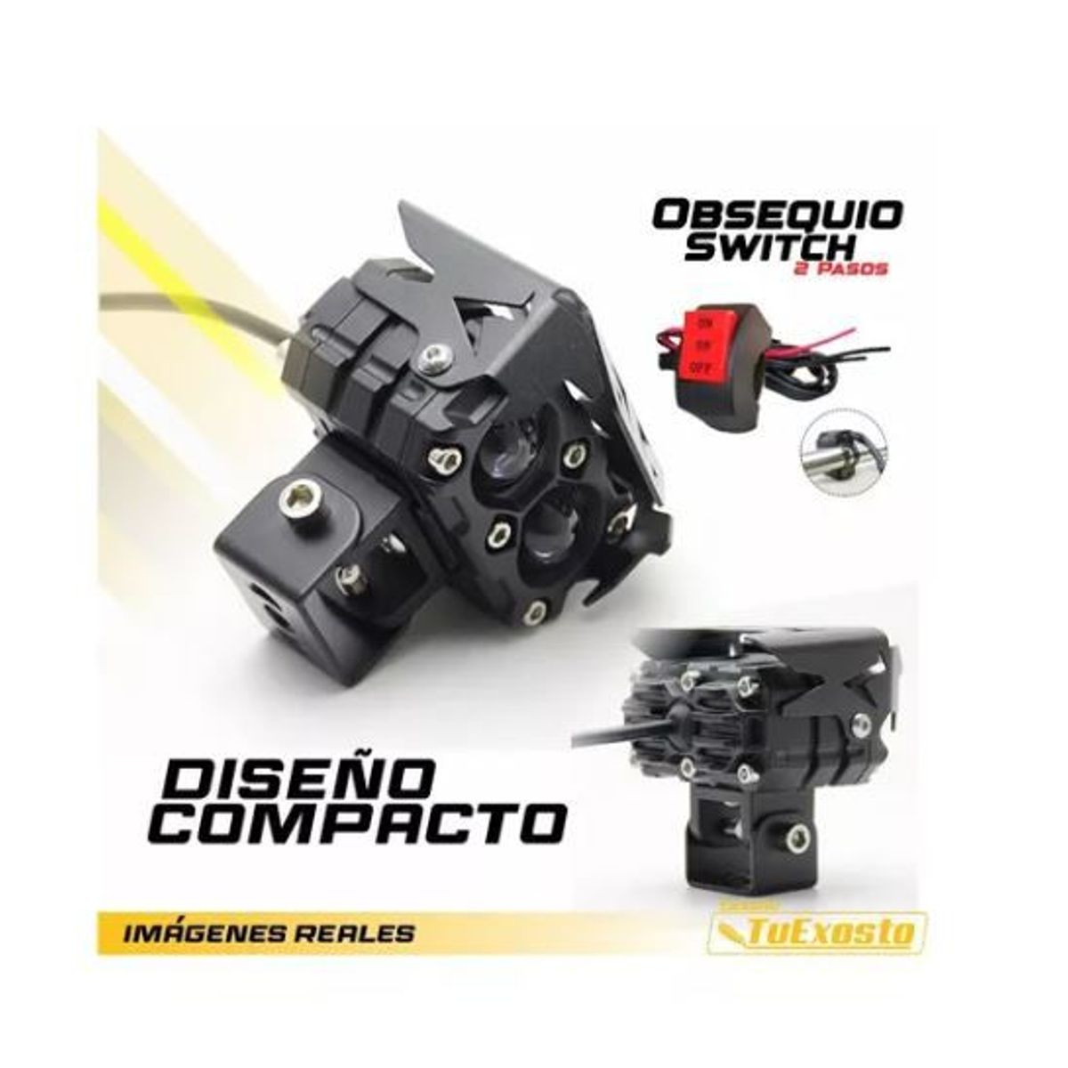 GREEN HANSHENG - Exploradoras Led Moto Alta Potencia Expansión 8000 Lm Switch