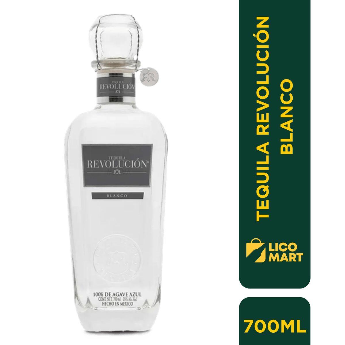 GENERICO - TEQUILA REVOLUCIÓN BLANCO 700 ML 100 % AGAVE AZUL