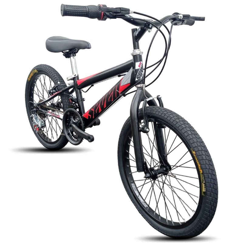 ATILA - Bicicleta todoterreno para niño Rin 20 18 cambios negro-