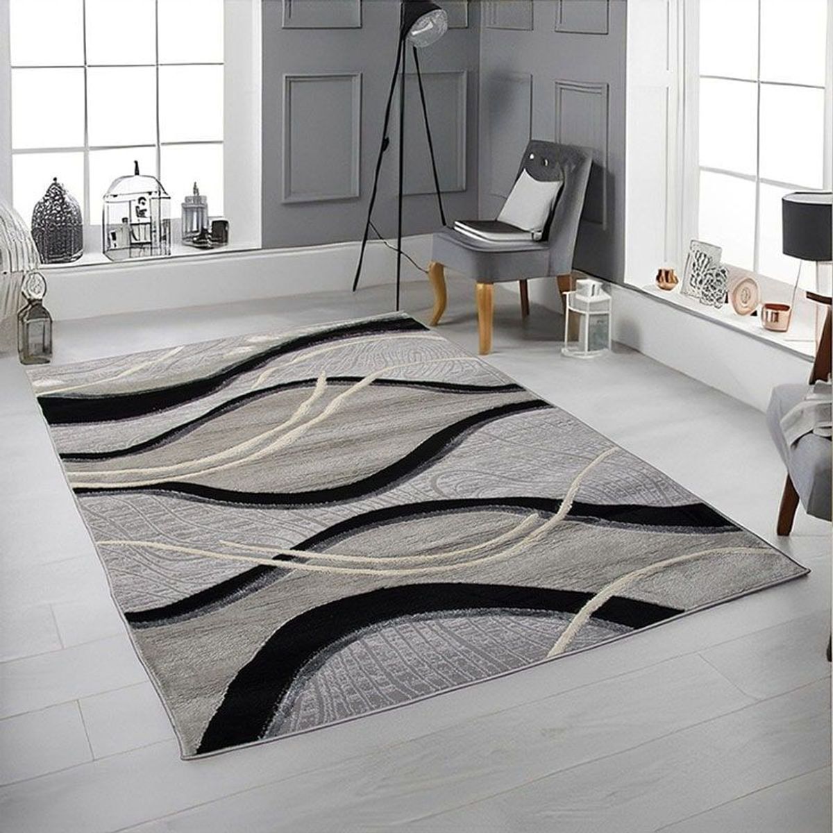 MITAPETE COM - Alfombra Tapete Turquia Gris  120 X 170cms