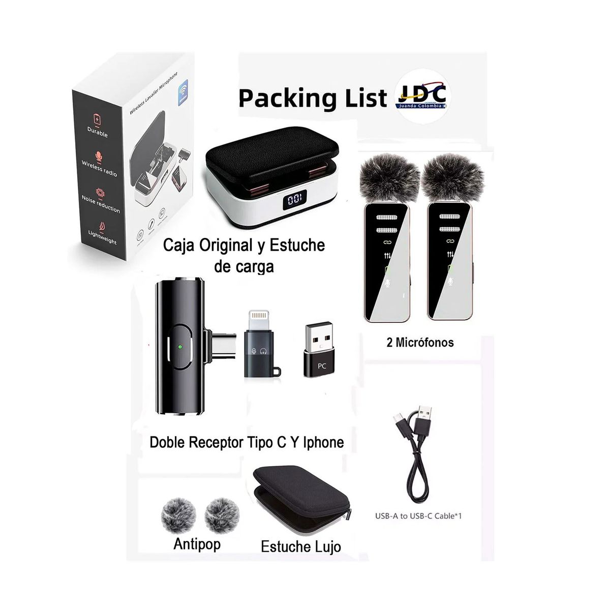 GENERICO - Micrófonos Inalámbricos Solapa 3 EN 1 para Celular Y Cámara Plug 3.5mm