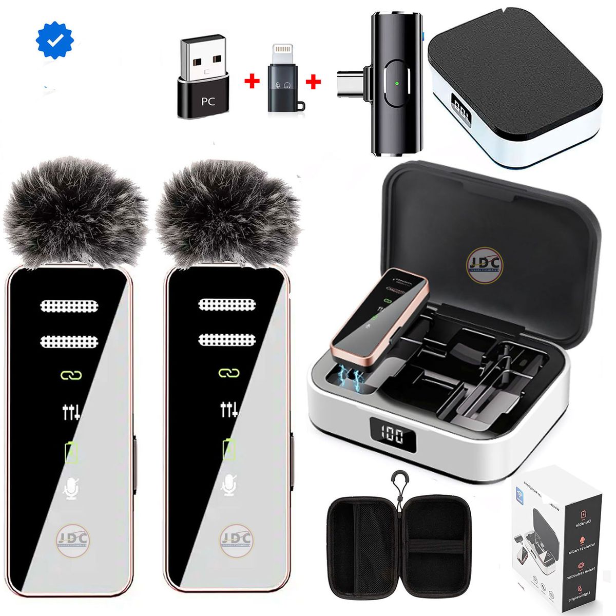 GENERICO - Micrófonos Inalámbricos Solapa 3 EN 1 para Celular Y Cámara Plug 3.5mm