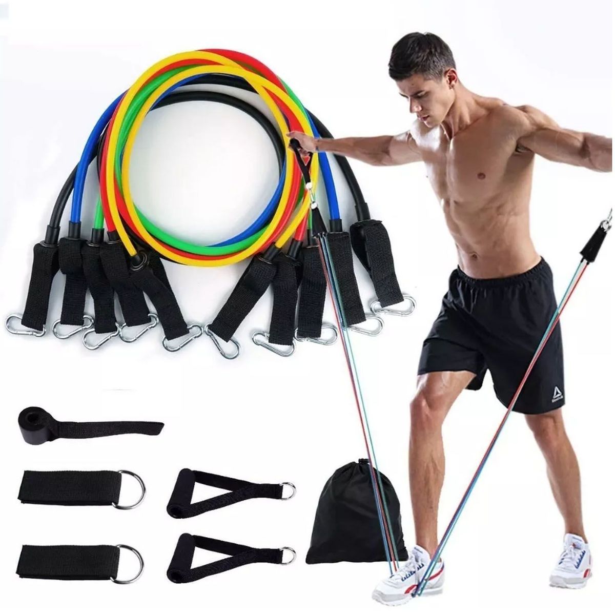 ONE PIXEL - Kit Bandas Elásticas Tubulares Set 11 Piezas Juego Anclaje