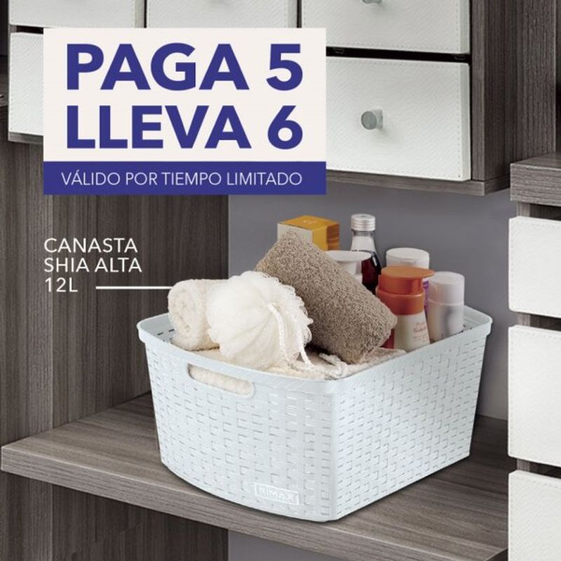 RIMAX - Canasta Apariencia Shia Alta RIMAX - PAGA 5 LLEVA 6 - Blanca