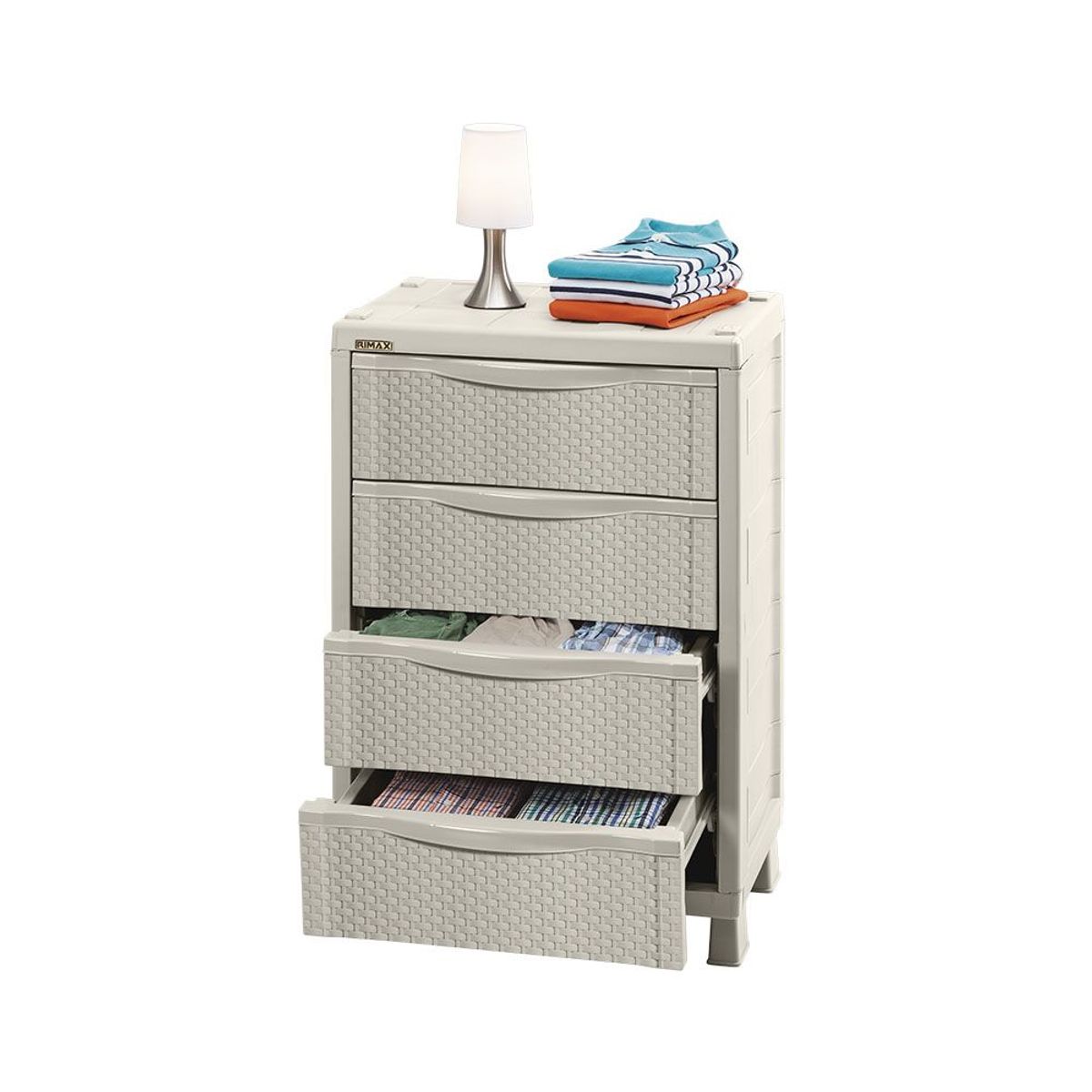 RIMAX - Combo - Armario para Ropa Rattan - Cajonero Rattan - RIMAX - Taupe