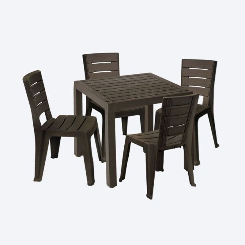 RIMAX - Comedor Barú RIMAX (1 Mesa + 4 Sillas SIN Brazos WENGUE)
