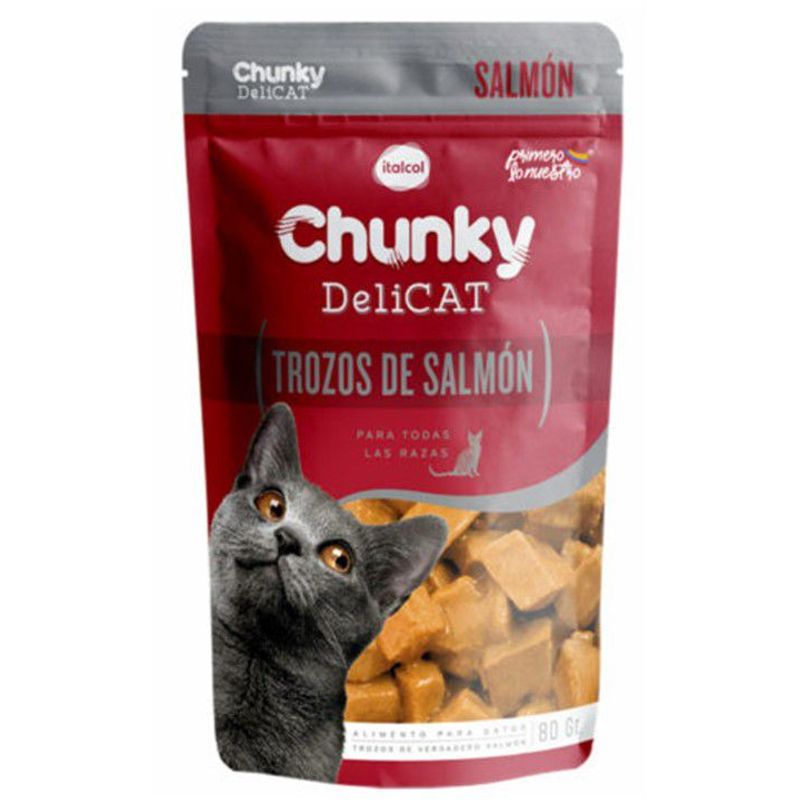CHUNKY - Chunky Delicat Trozos de Salmón - Alimento Para Gato x 80 gr