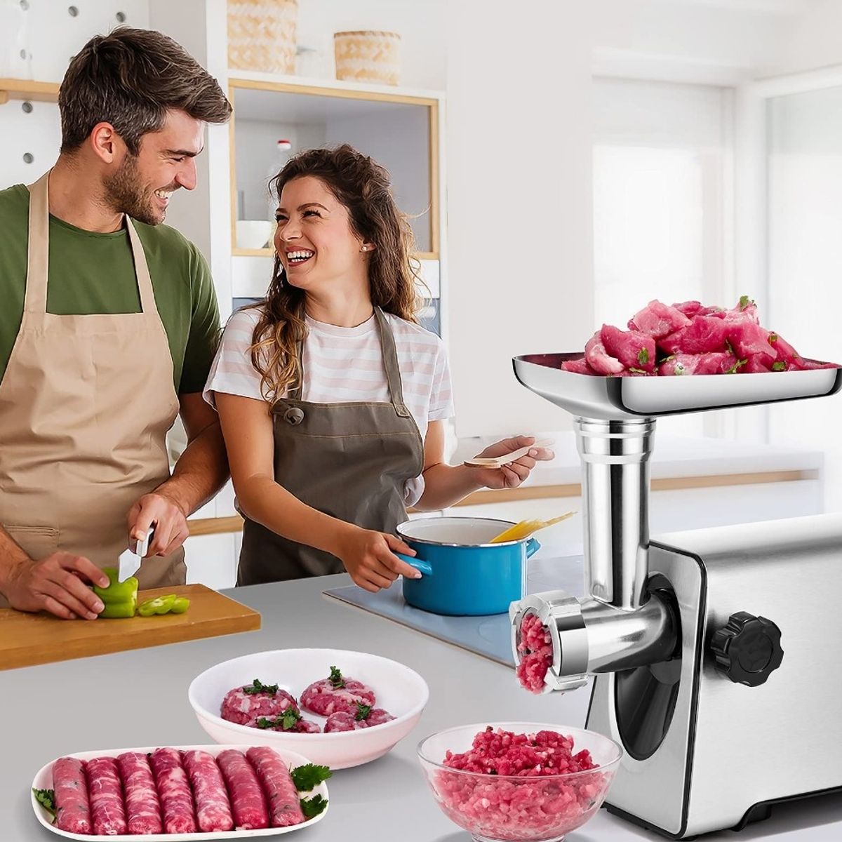 RENAHOUSE - Molino carne profesional acero inoxidable 3000 w