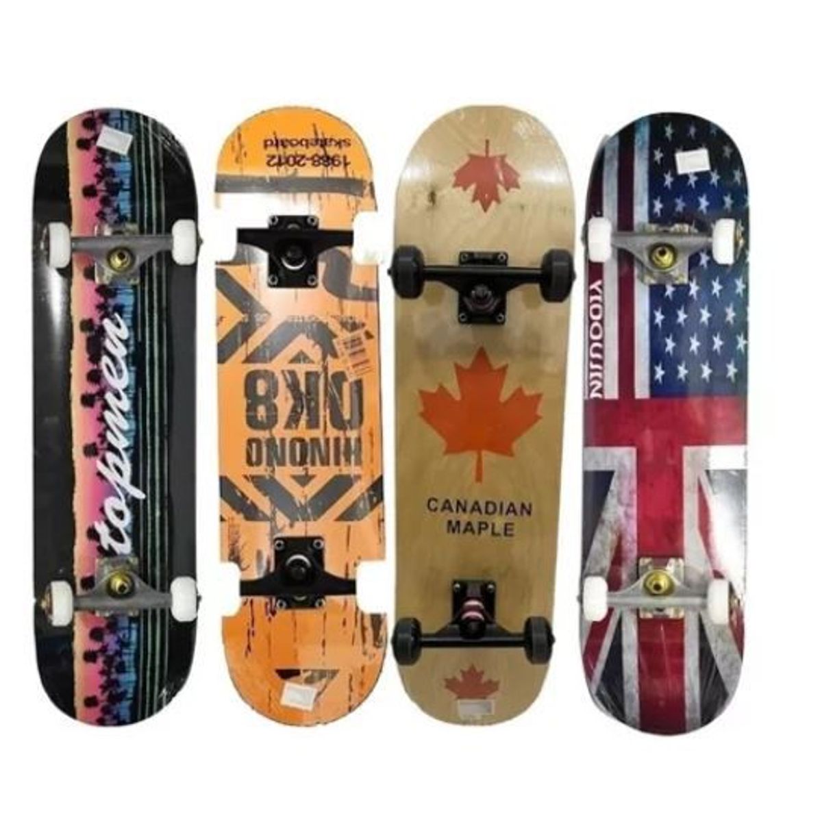 SHEN HUANG - Tabla Skate Patineta Profesional 100 Pino Canadiense Diseño