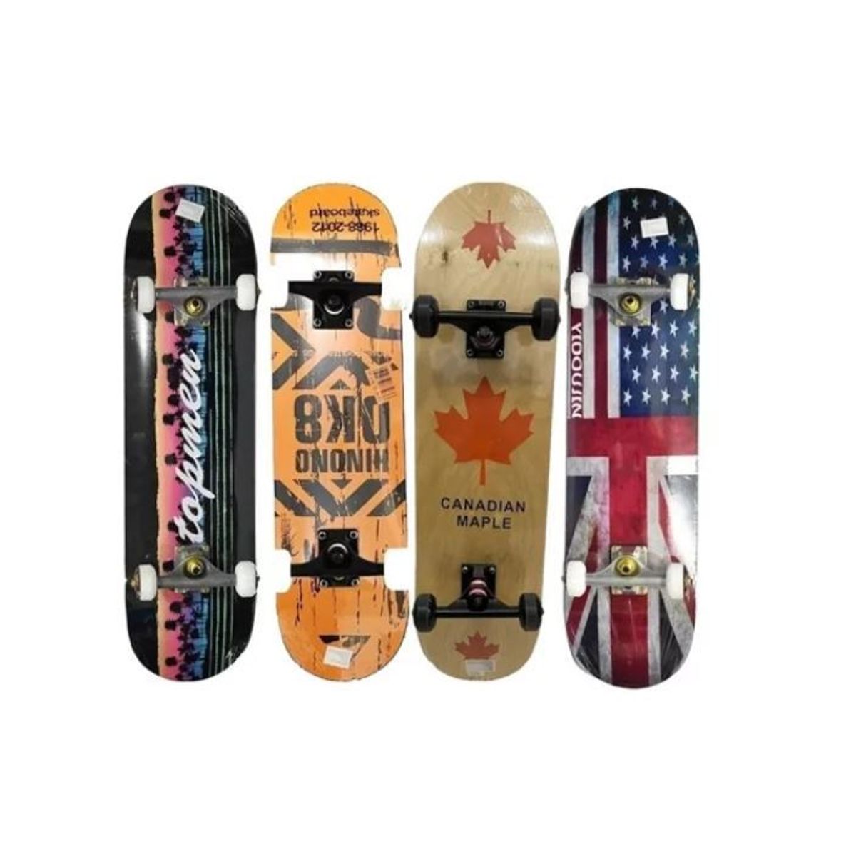 SHEN HUANG - Tabla Skate Patineta Profesional 100 Pino Canadiense Diseño