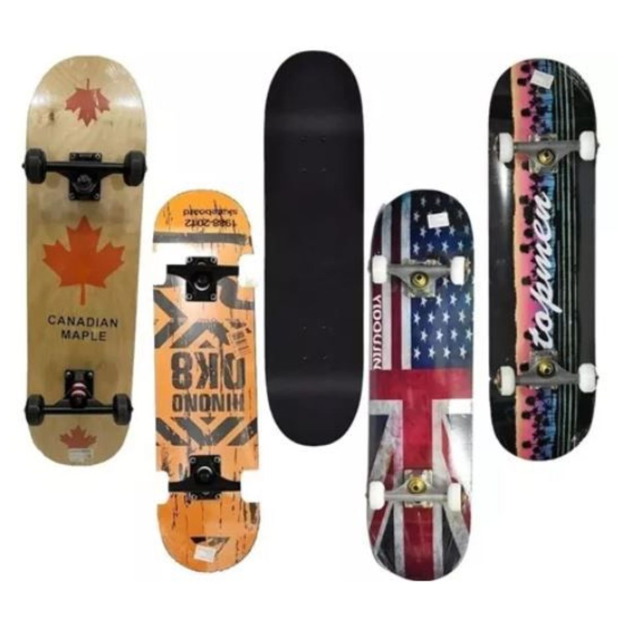 SHEN HUANG - Tabla Skate Patineta Profesional 100 Pino Canadiense Diseño