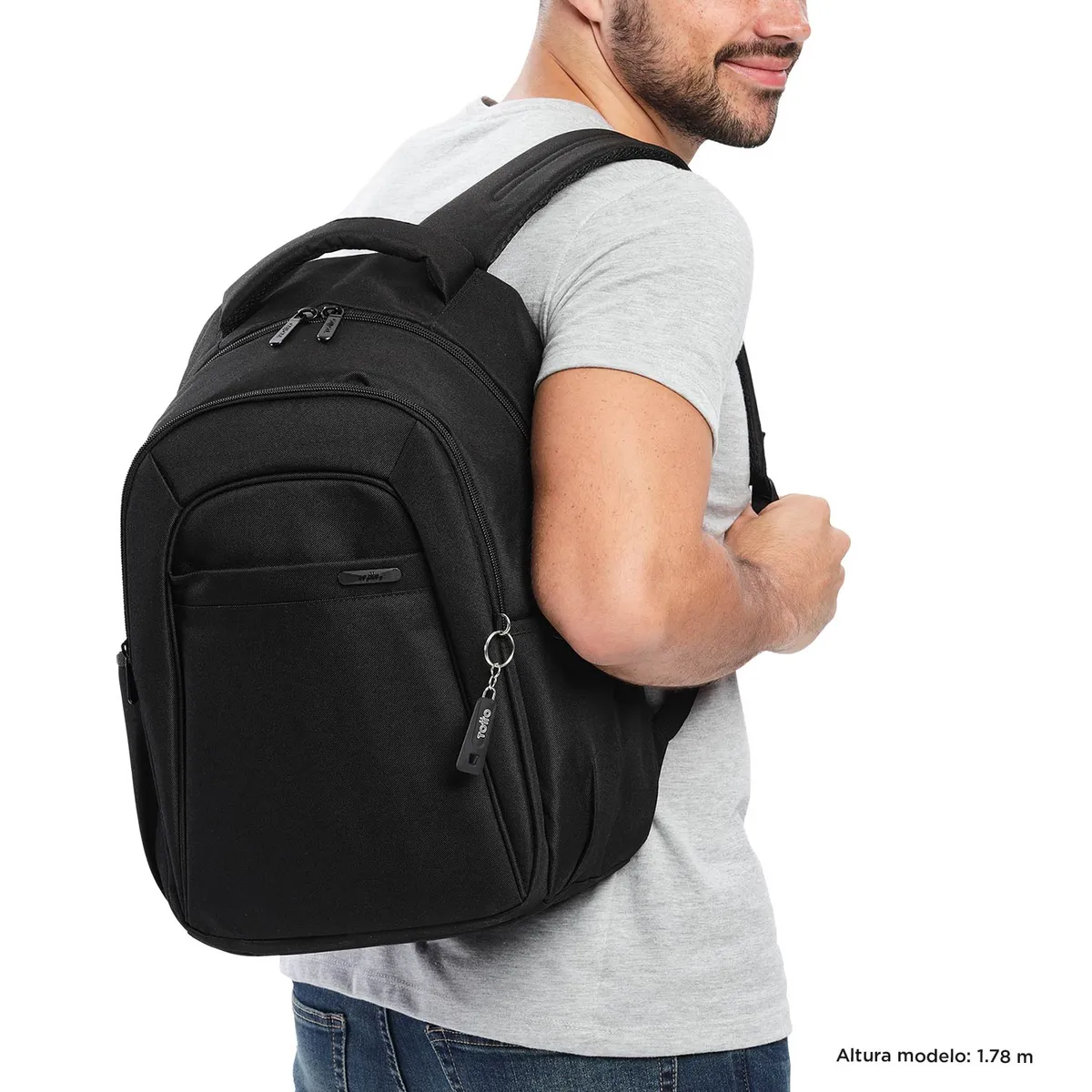 TOTTO - Morral Ejecutivo Porta PC 14" Wivetto Negro Hombre