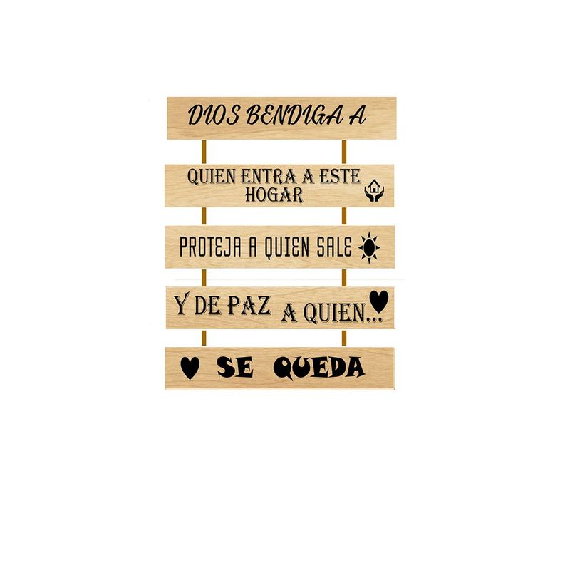 GENERICO - Frase Decorativa Bienvenida Hogar En Madera Vinilo Adhesivo