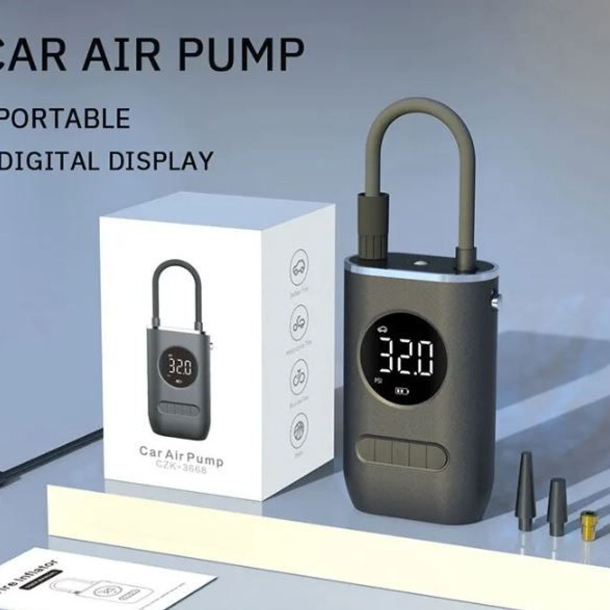 GENERICO - Compresor De Aire Digital Para Auto Bomba Inflador Portátil