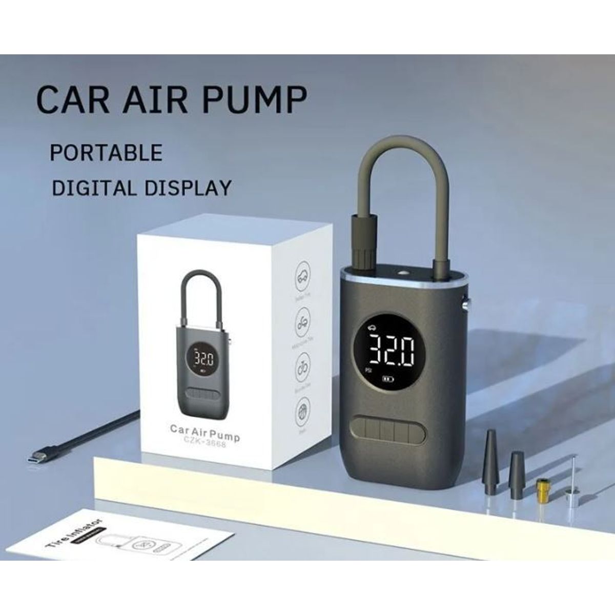 GENERICO - Compresor De Aire Digital Para Auto Bomba Inflador Portátil