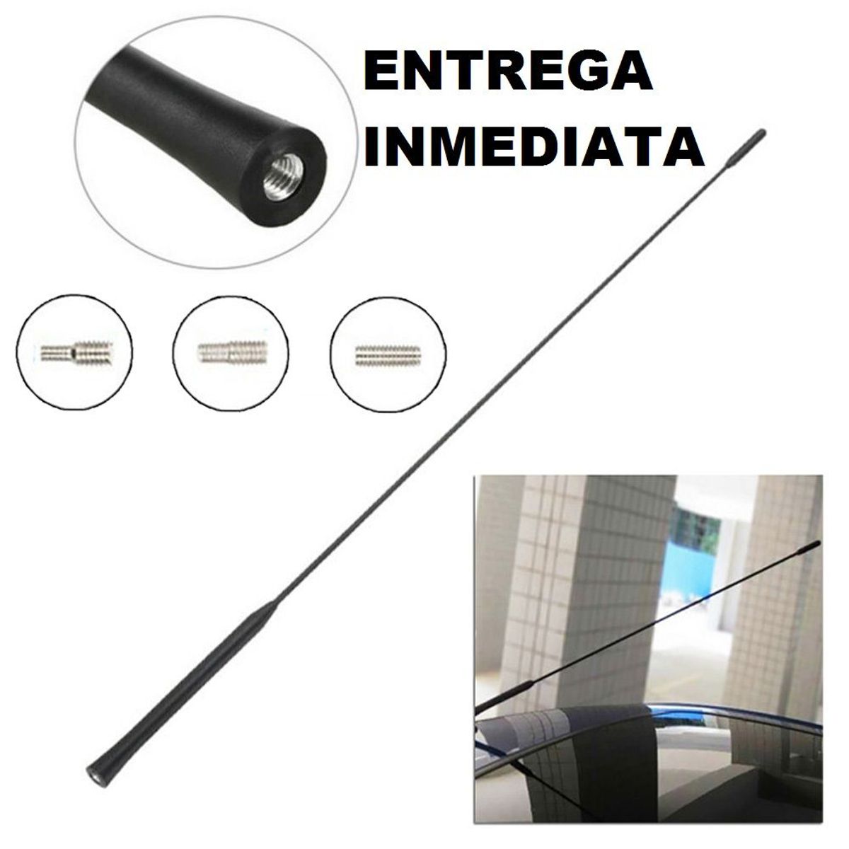 GENERICO - antena renault logan de 22 pulgadas o 55 cms de largo
