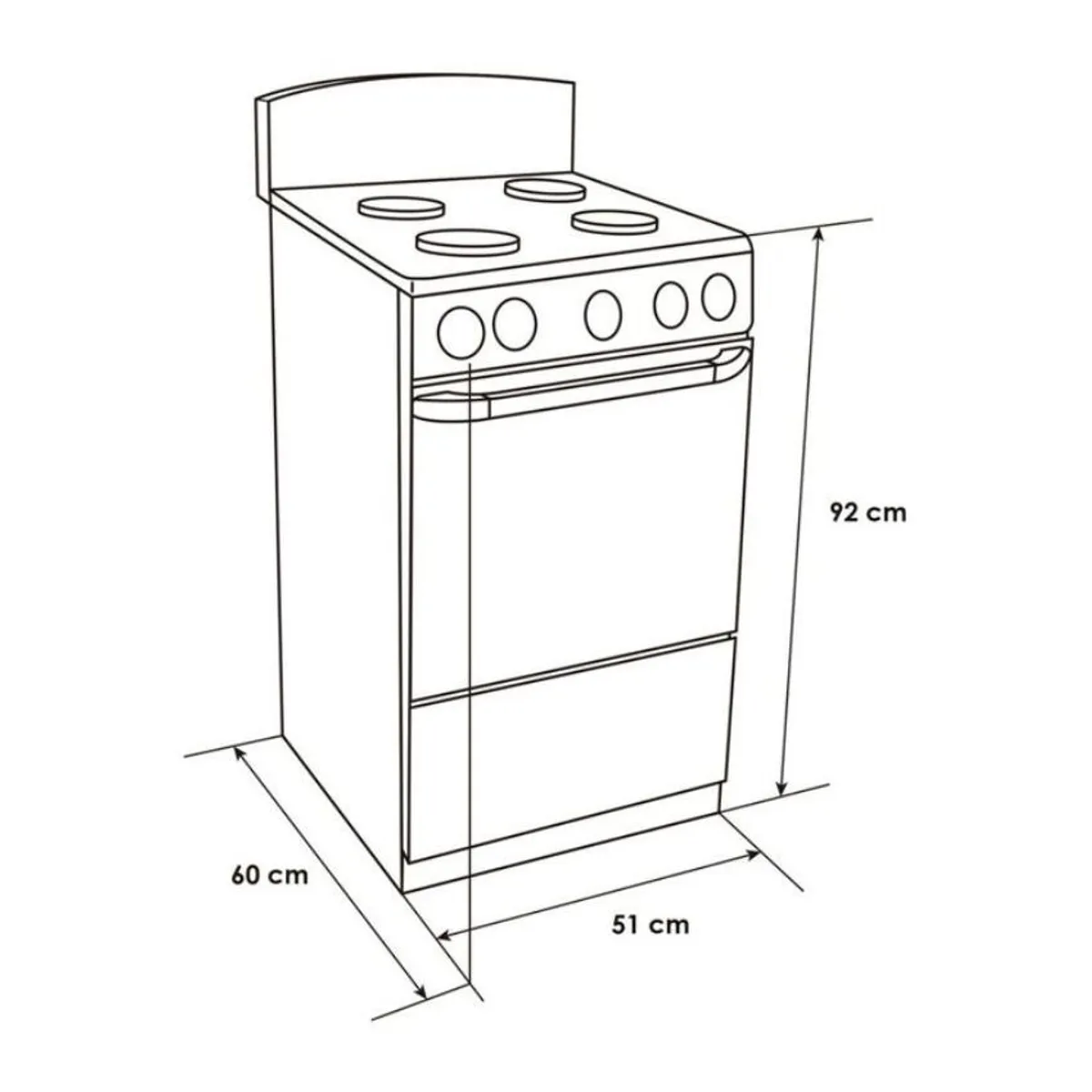 ABBA - Estufa de piso abba 4 puestos gas natural at101-5 negro