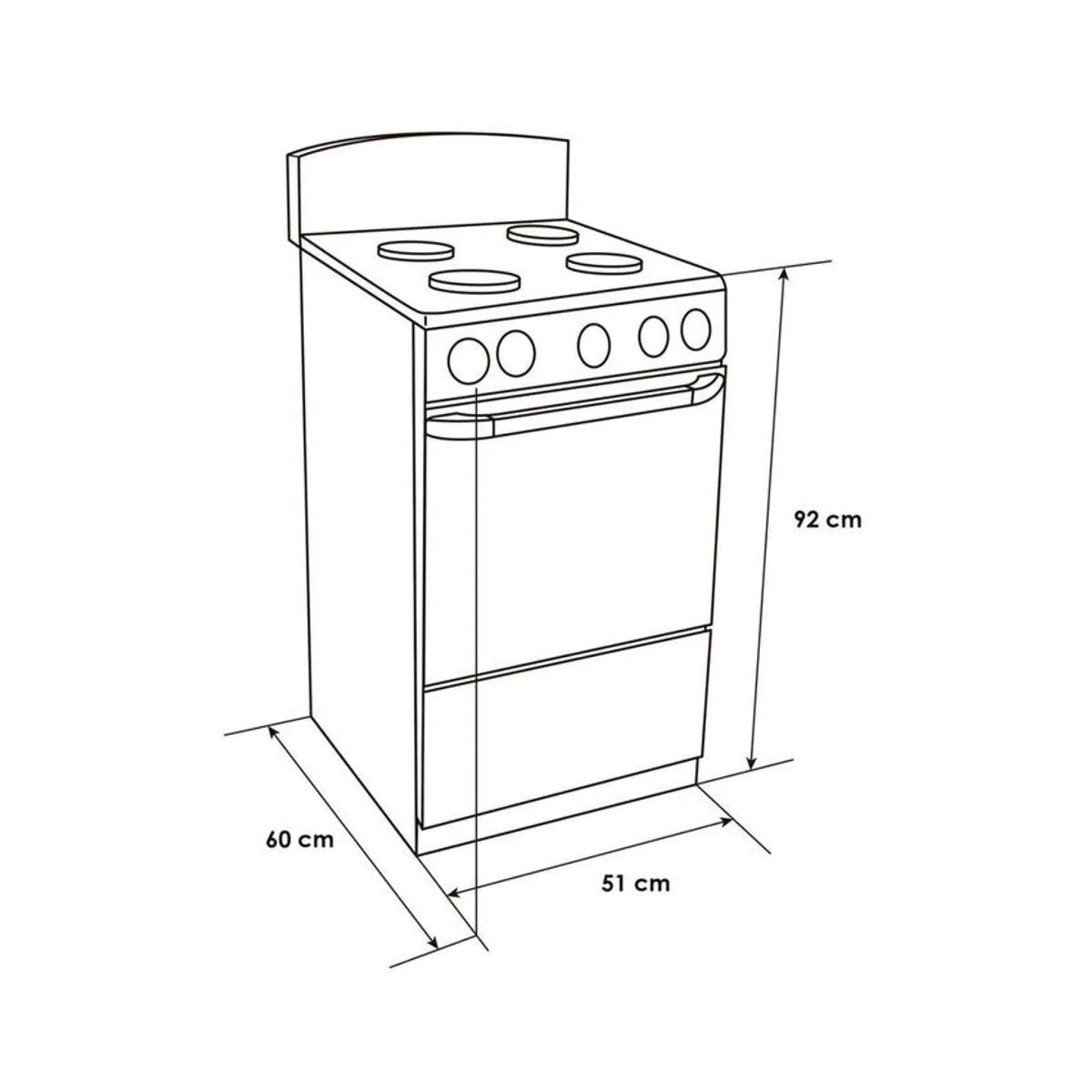 ABBA - Estufa de piso abba 4 puestos gas propano at101-5 negro