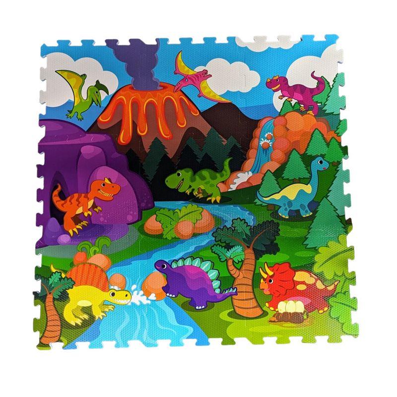 MARKET TOYS - Tapete Infantil Superficie Abs-foami Dinosaurios 90 X 90 Cm