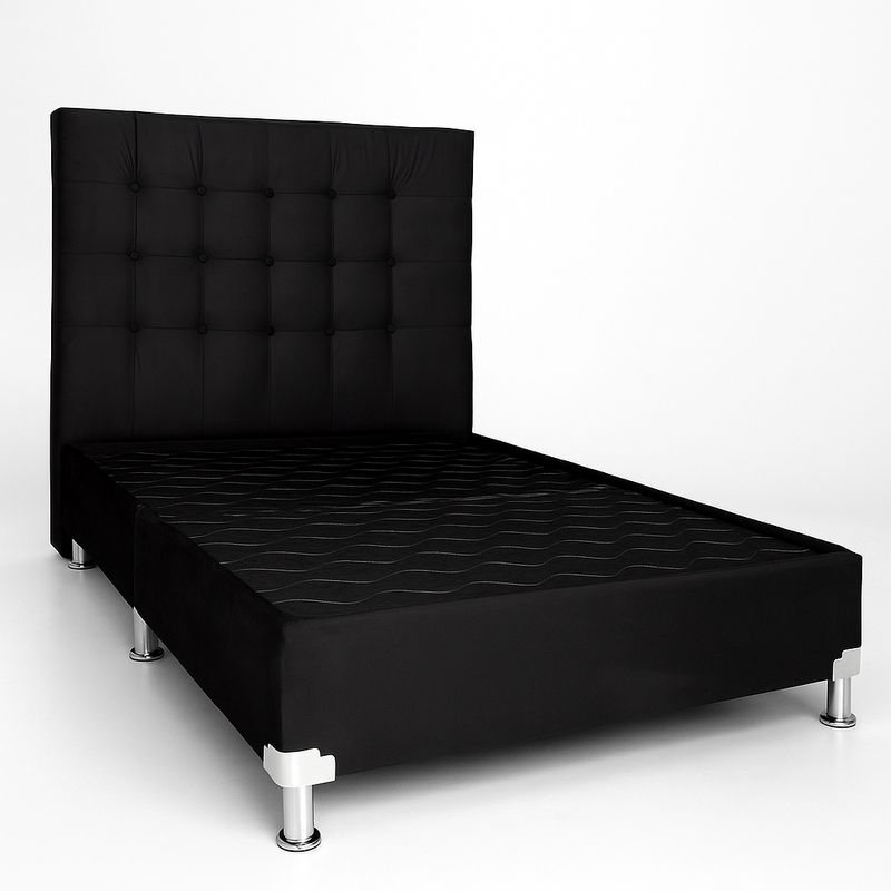 ESTILO Y CONFORT - Basecama y Cabecero Estilo y Confort 120x190 Negro