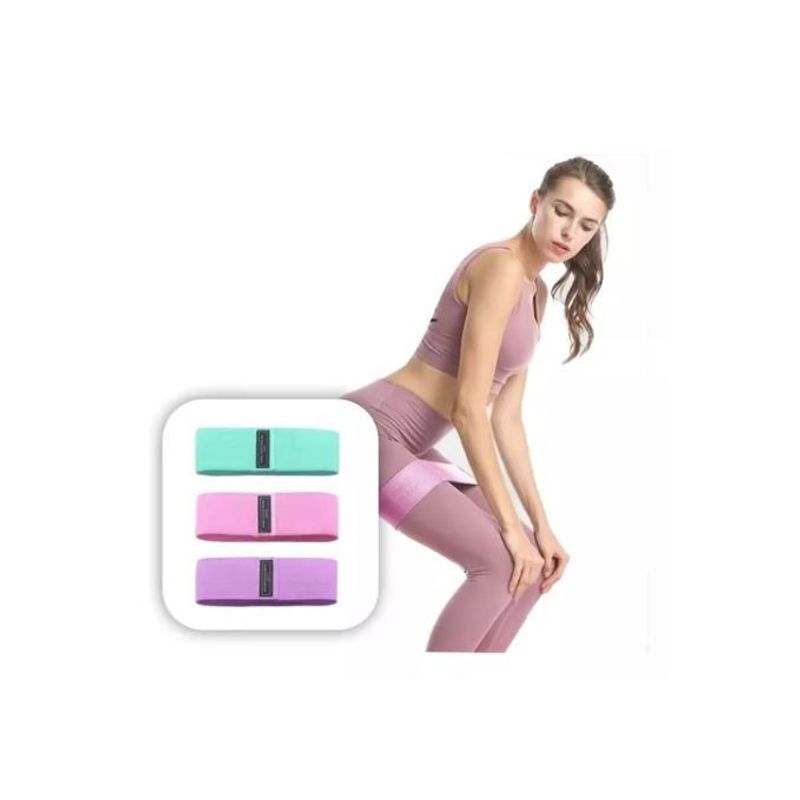 SHEN HUANG - Set Bandas Elásticas En Tela X3 Resistencias Ejercicio Gym