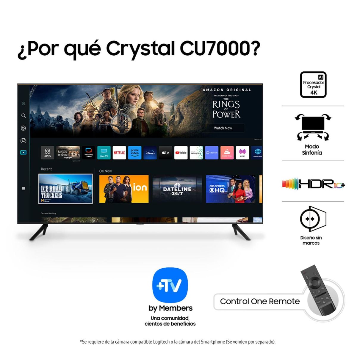 SAMSUNG - Combo Tv SAMSUNG 50" Smart Tv 4k UHD Crystal + Barra de Sonido Samsung 2.0 CH Hw