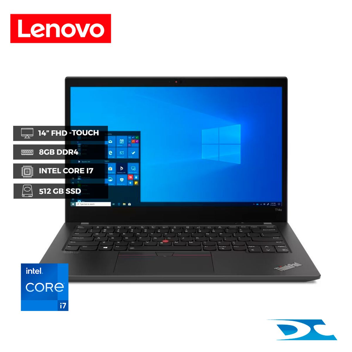 LENOVO - Portátil Lenovo Thinkpad  T14S G2 Core I7 / Ram 8GB/ 512GB SSD /14" / W10P/ Touch