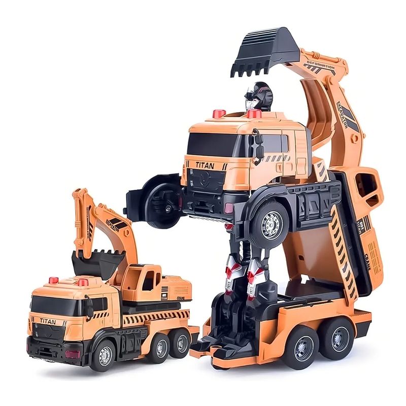 MARKET TOYS - Carro A Control Remoto Grúa Que Se Transforma En Robot