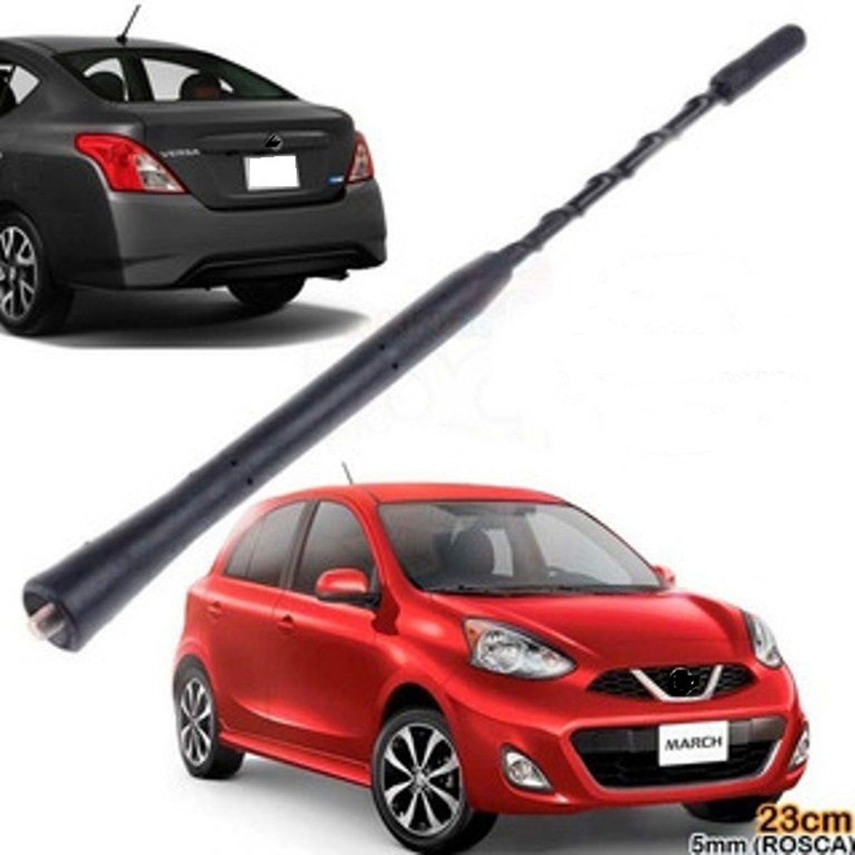 GENERICO - antena nissan march de 11 pulgadas o 28 cms de largo