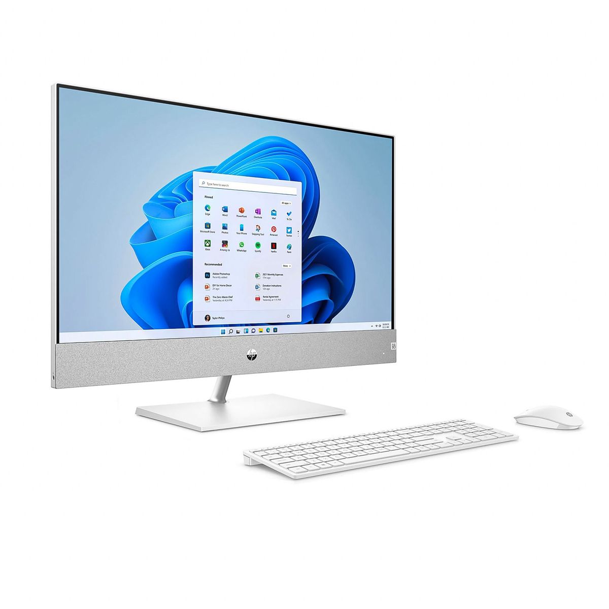 HP - AIO HP PAVILION 27 AMD R5-5500U RAM 8GB 512GB SSD - Blanco
