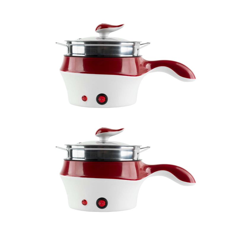 CHEF MASTER - Kit X2 Olla Eléctrica Multifuncional 5en1 Arrocera y más Rojo