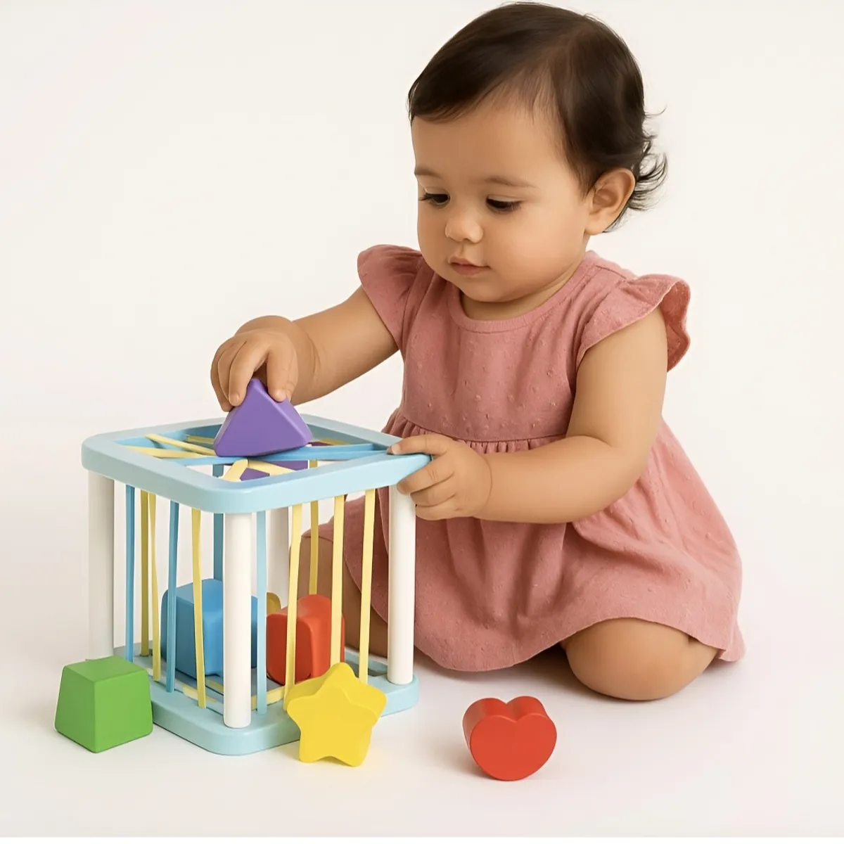 GENERICO - Cubo Sensorial Bebes  Figuras Geometricas Aprendizaje