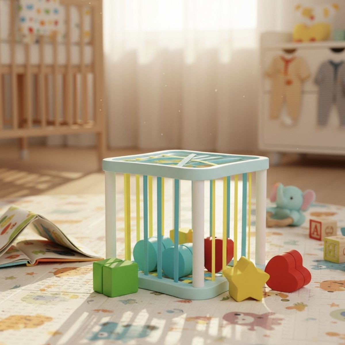 GENERICO - Cubo Sensorial Bebes  Figuras Geometricas Aprendizaje