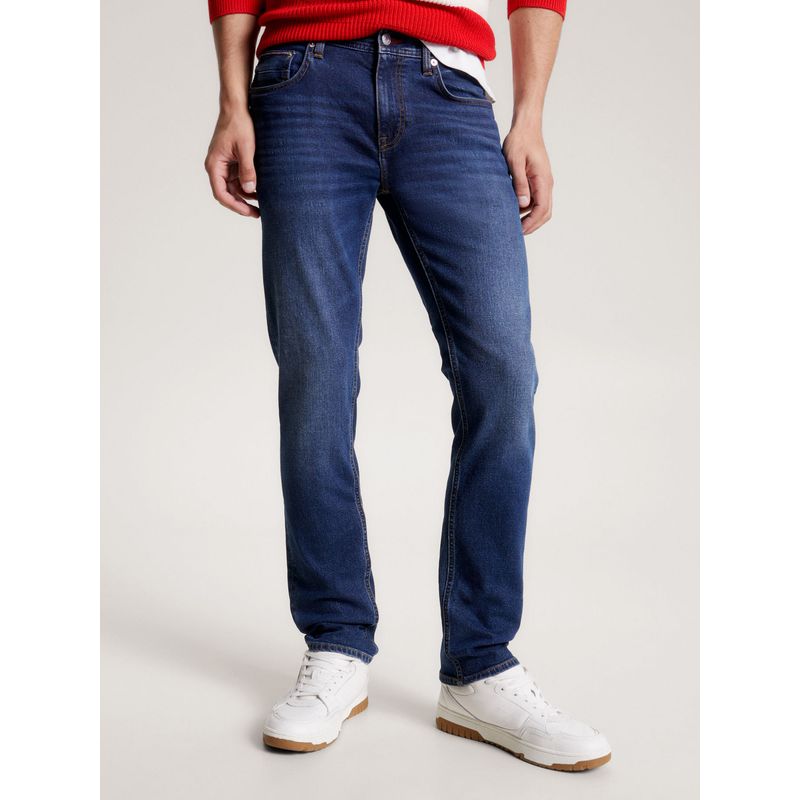 TOMMY HILFIGER - Jeans Denton De Corte Recto Con Efecto Desteñido Hombre Azul Tommy Hilfiger
