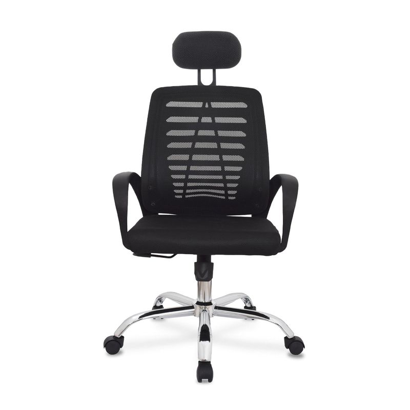 BONNO - Silla Oficina Con Cabecero Loto Negro Bonno