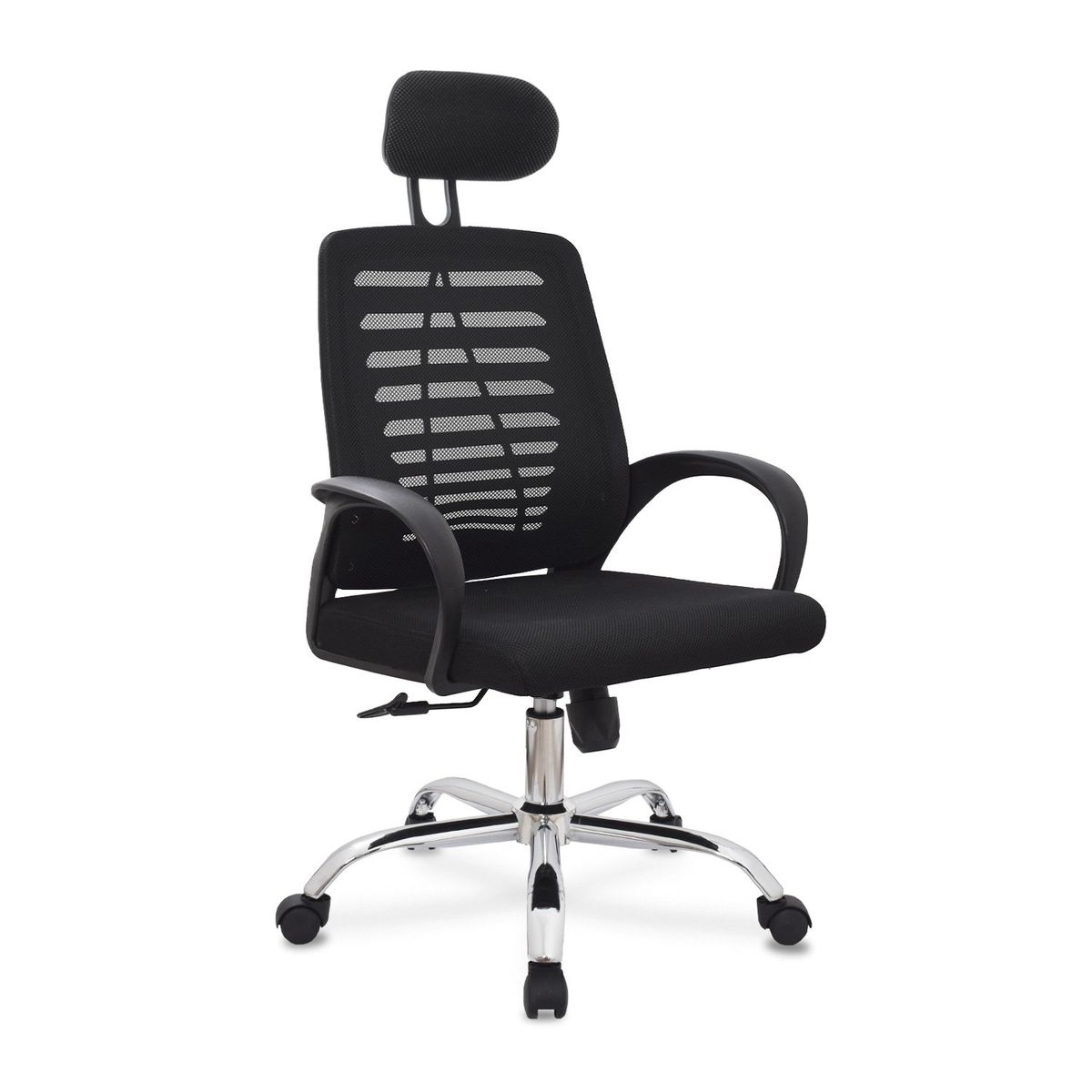 BONNO - Silla Oficina Con Cabecero Loto Negro Bonno
