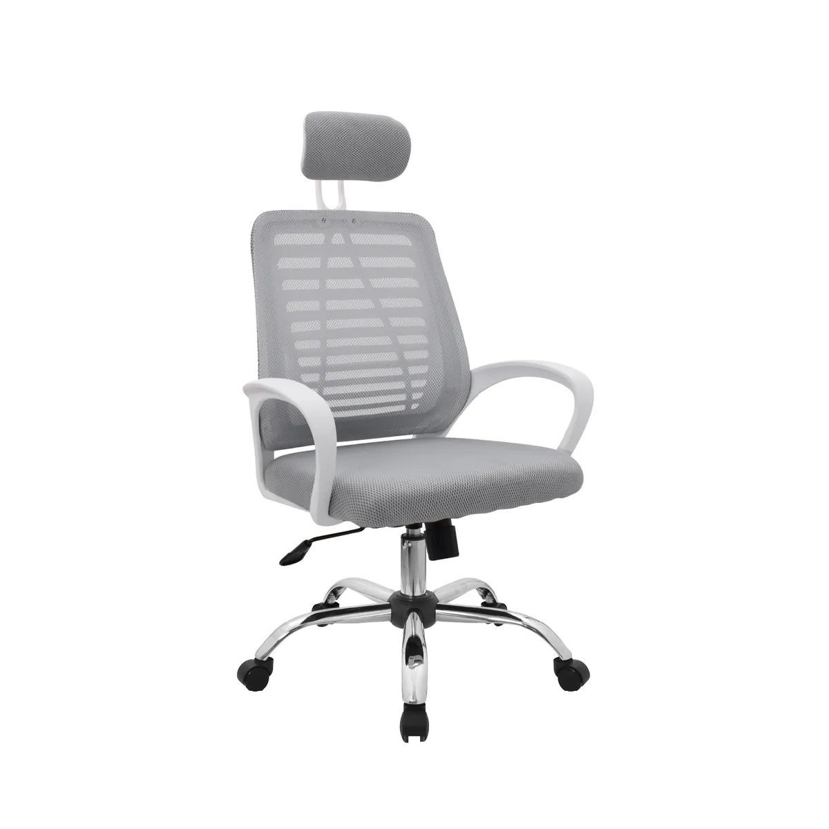 BONNO - Silla De Oficina Con Cabecero Loto Gris