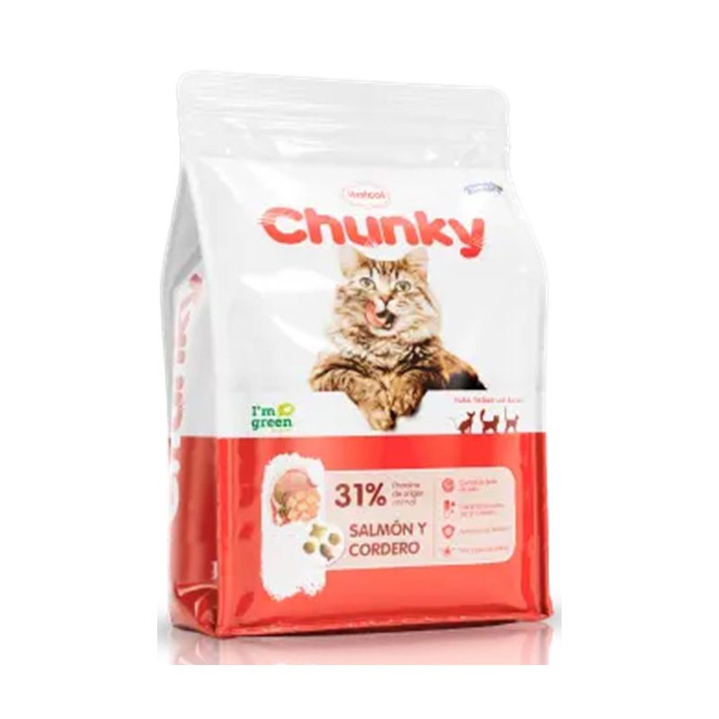CHUNKY - Chunky Gatos - Comida Gatos Sabor Salmón y Cordero x 1.5 kg