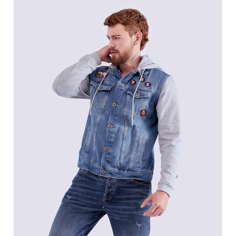 UNSER - Chaqueta Para Hombre En Indigo Con Capota Unser