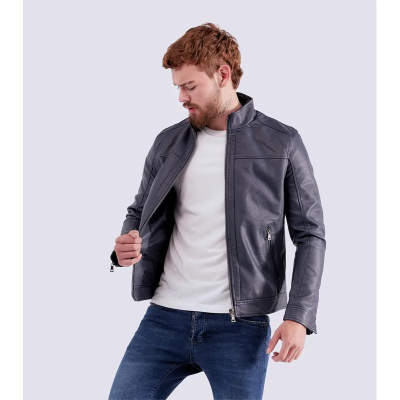 UNSER - Chaqueta Para Hombre En Polipiel Cuello Alto Unser