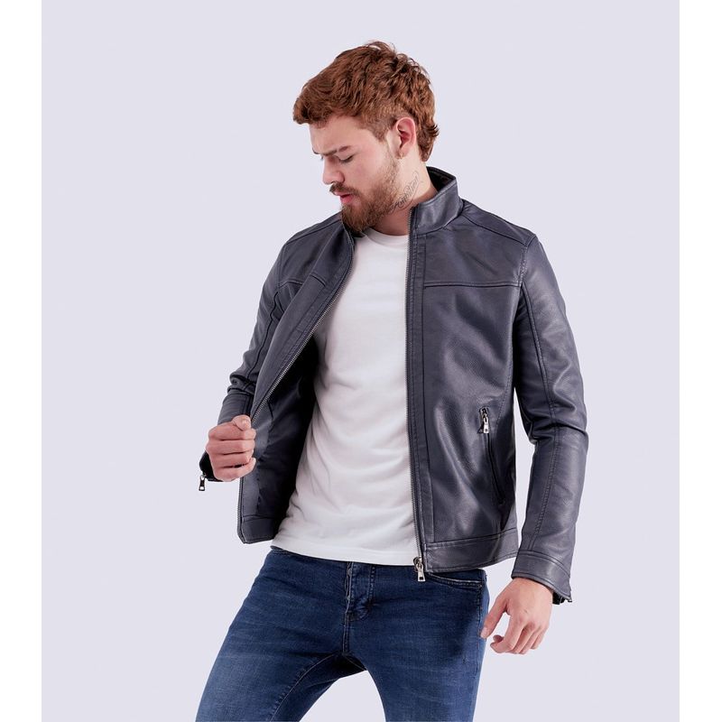 UNSER - Chaqueta Para Hombre En Polipiel Cuello Alto Unser