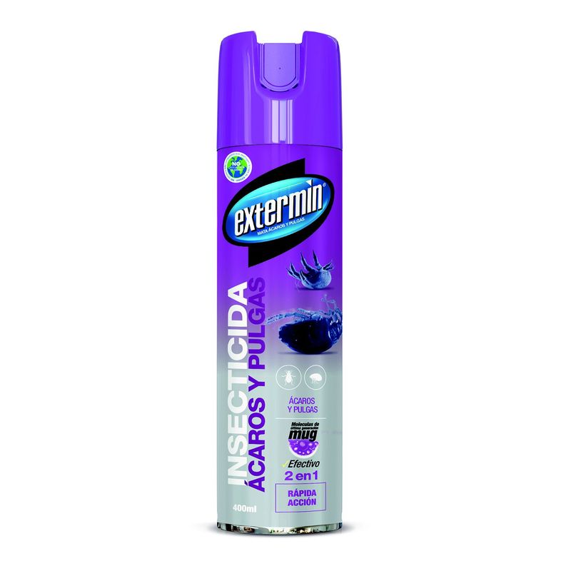 EXTERMIN - Insecticida Aerosol Ácaros y Pulgas EXTERMIN 400mL