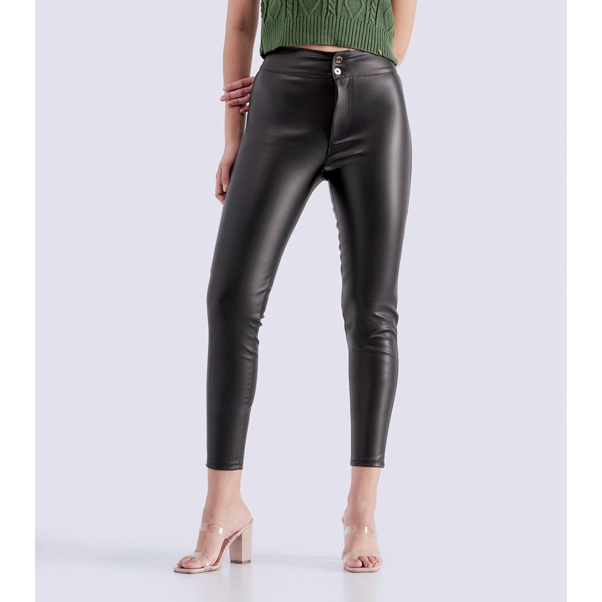 DEREK - Pantalon Para Mujer En Cuerina Skinny Derek