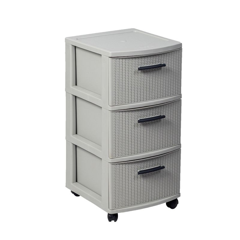 PLASTICOS MQ - Cajonero Organizador 3 Niveles Mocca Tipo Crochet Multiusos Mq
