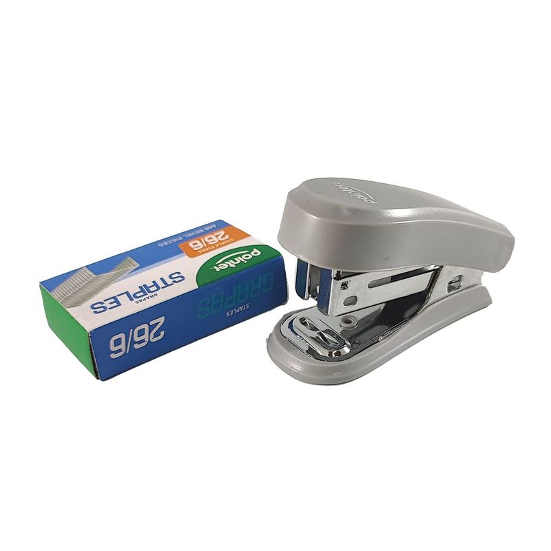 POINTER - Grapadora Pointer Mini Cosedora Plástica  Caja De Grapas