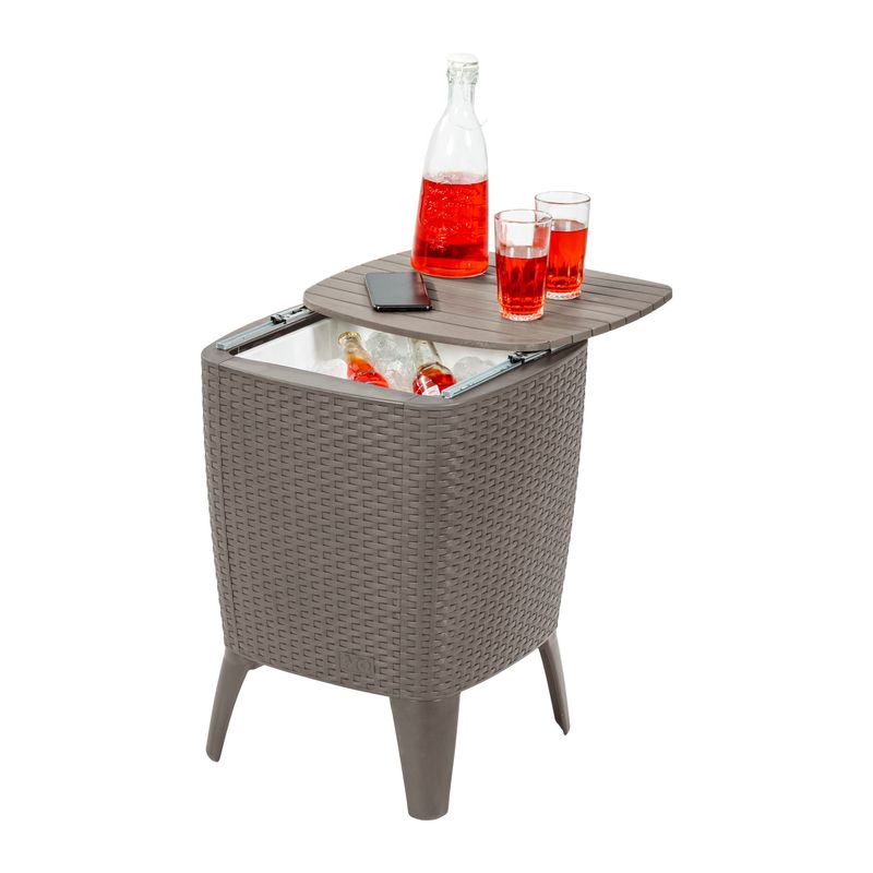 PLASTICOS MQ - Mesa Hielera Cooler Table Tipo Rattan Jardin Y Exterior Mq