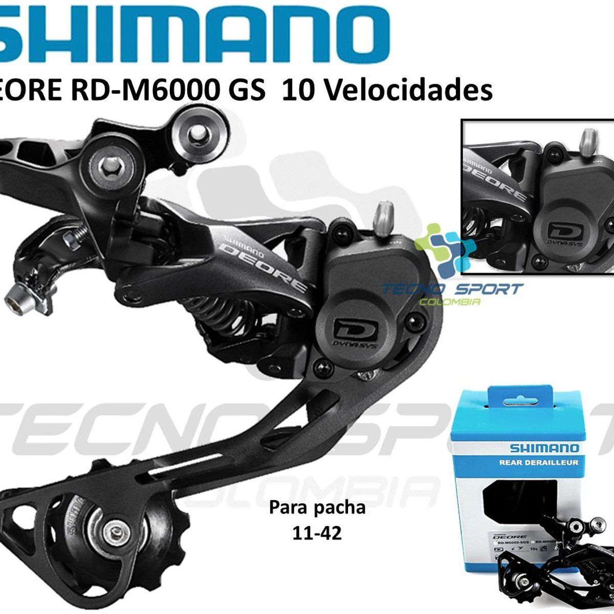 SHIMANO - Tensor Shimano Deore M6000 10v Sgs Desviador Bicicleta Mtb